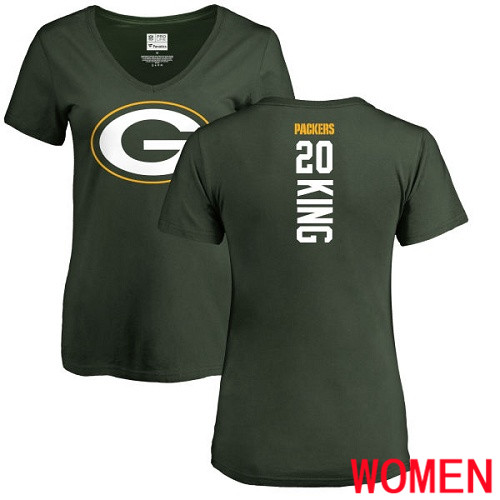 Green Bay Packers Green Women #20 King Kevin Backer Nike NFL T Shirt->nfl t-shirts->Sports Accessory